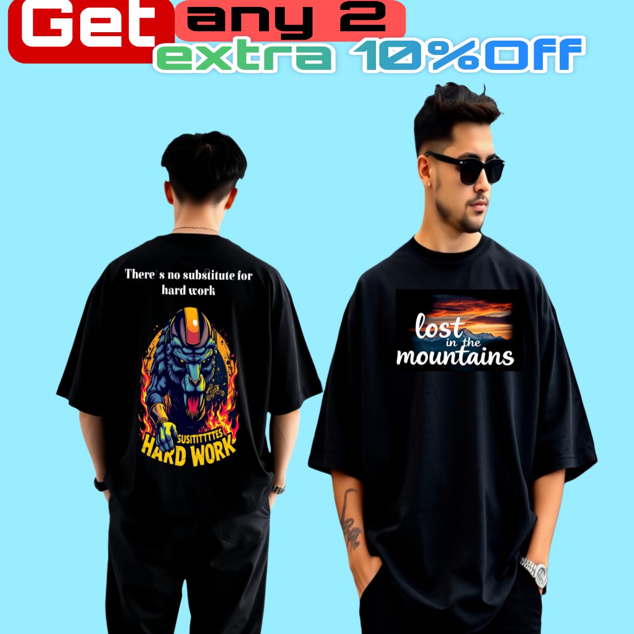 GET ANY  2 EXTRA 10% off  [OVERSIZED T-SHIRT]