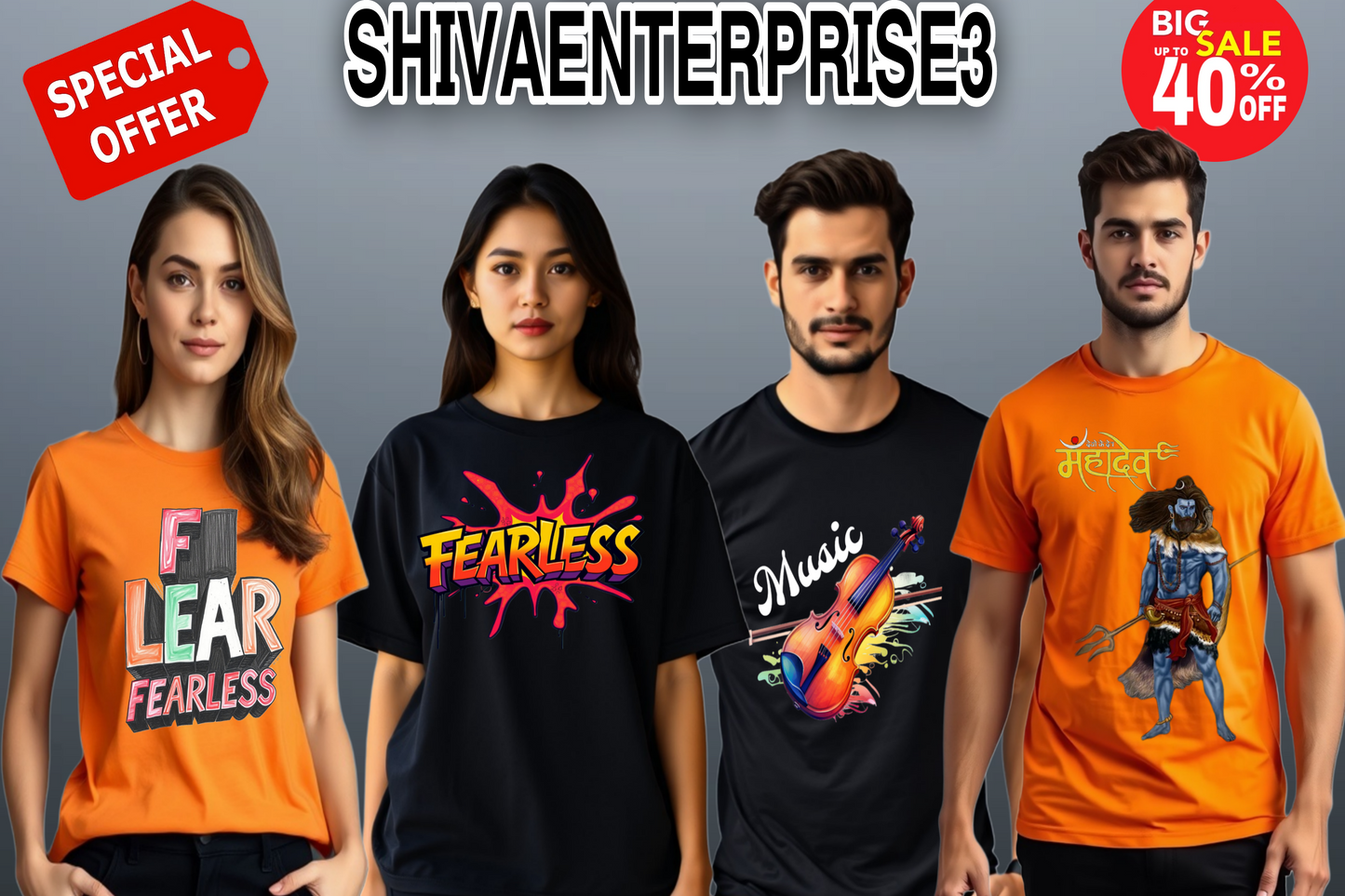 ShivaEnterprise3' holi  Premium 100% Cotton Bio-Wash Unisex T-Shirt! 😍