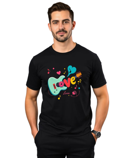 MUSIC LOVER Pure Cotton Regular Fit T-Shirt - Supreme Comfort , Perfect Fit