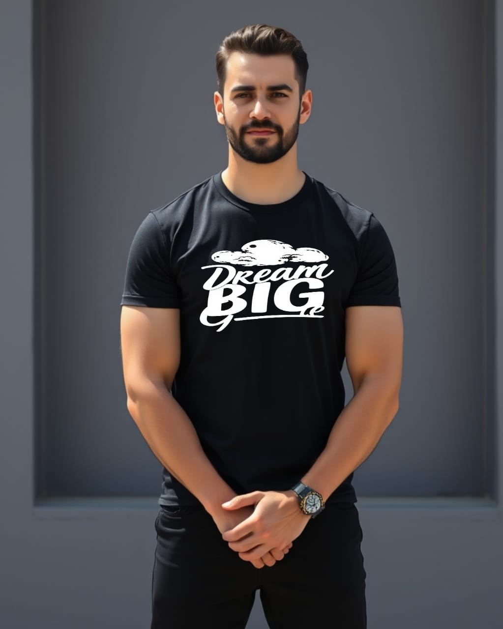 DREAM BIG Premium Regular Fit 180 GSM Biowash Unisex Round Neck T-Shirt (100% Cotton, DTF Print)