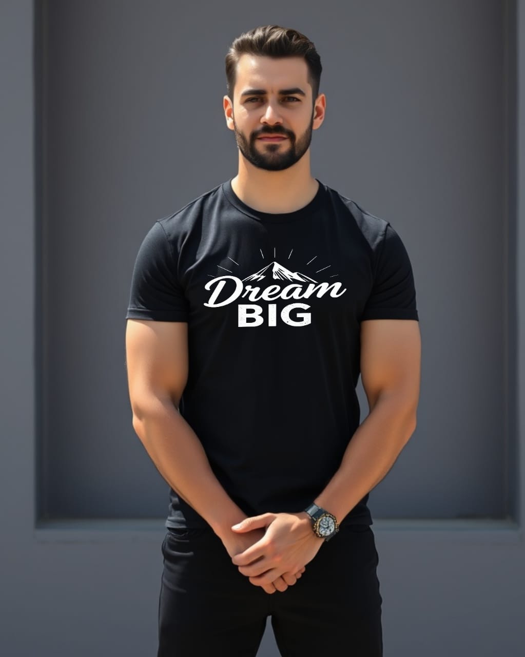 DREAM BIG Premium Regular Fit  180 GSM Biowash Unisex Round Neck T-Shirt (100% Cotton, DTF Print)