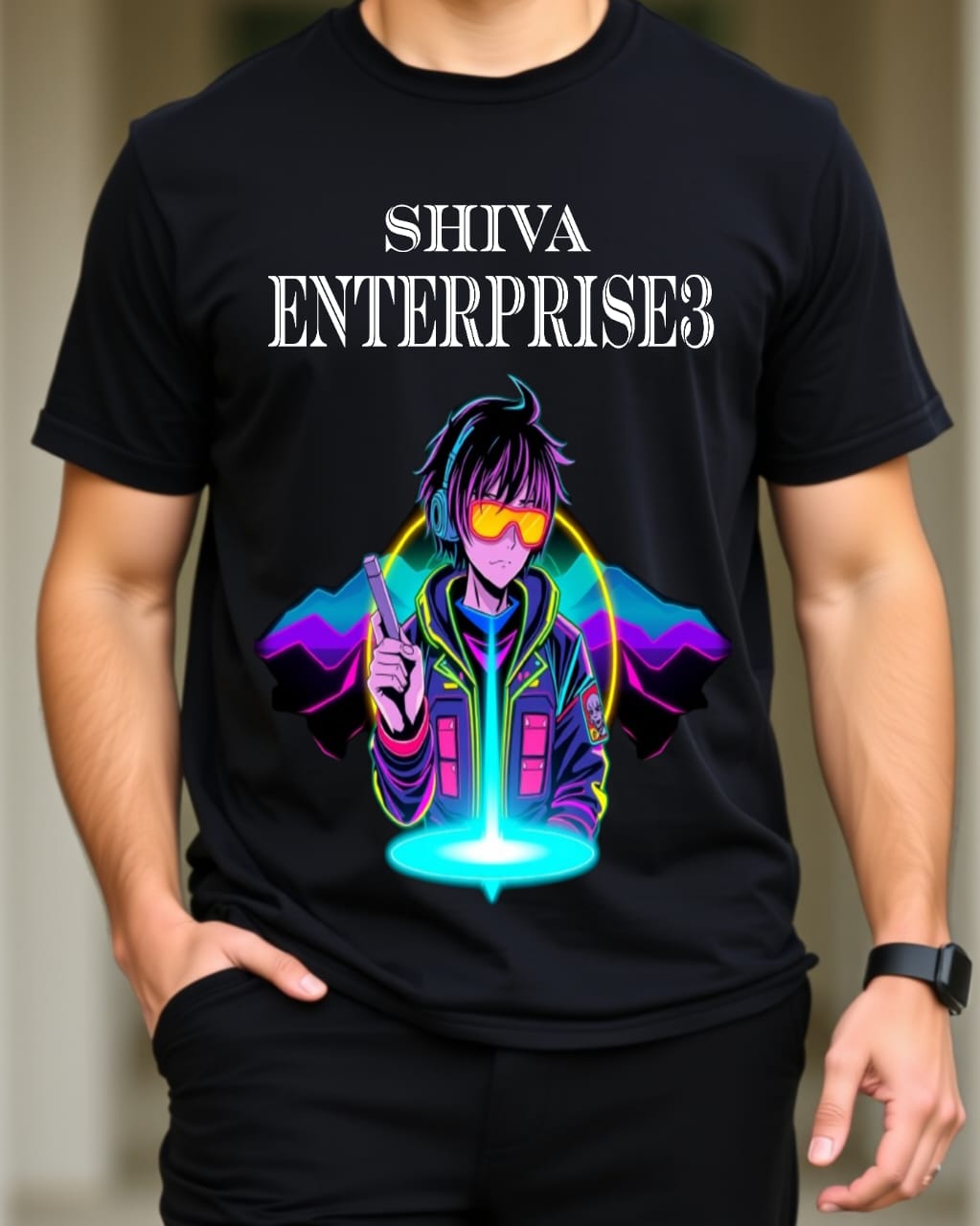 SHIVA ENTERPRISE Premium Regular Fit 180 GSM Biowash Unisex Round Neck T-Shirt (100% Cotton, DTF Print)