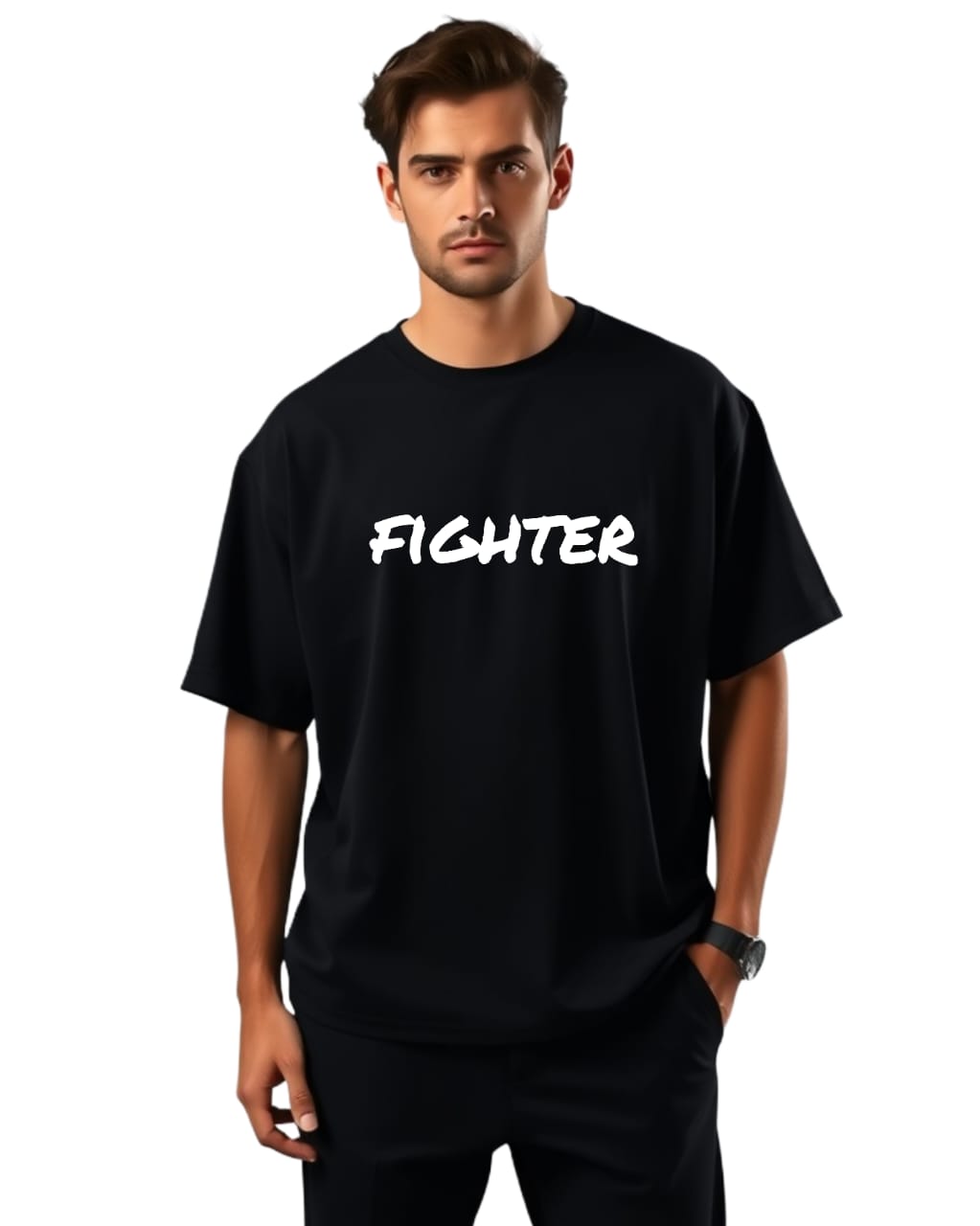 FIGHTER Stay Stylish in Oversized T-Shirts – Soft Cotton & Modern Fit