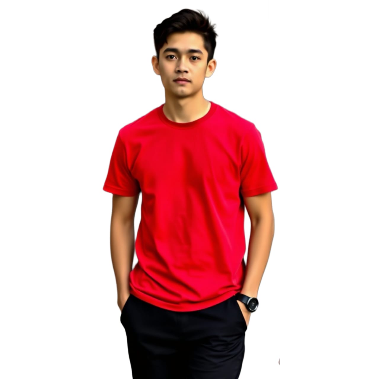 RED AND  WHITE  180 GSM Biowash Unisex Round Neck plain  T-Shirt [100% Cotton, ] pack of 2