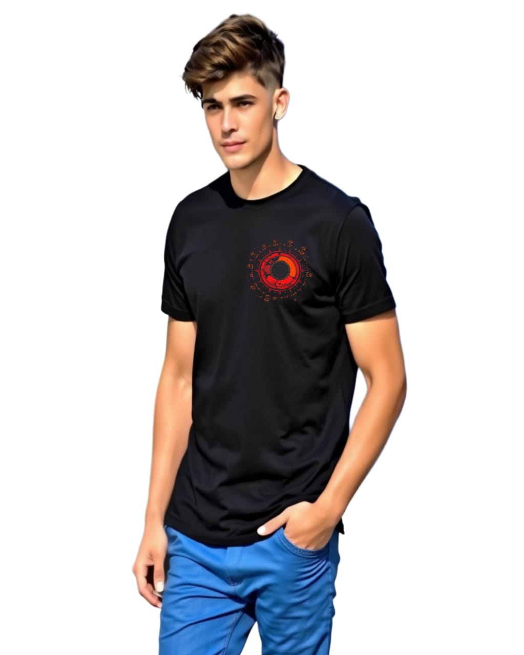 Classic Regular Fit 180 GSM Biowash Unisex Round Neck T-Shirt (100% Cotton, DTF Print)