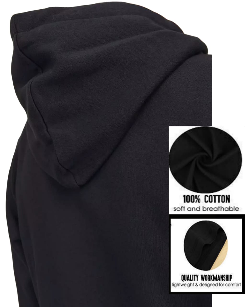 Men's Black Classic Fit Hoodie