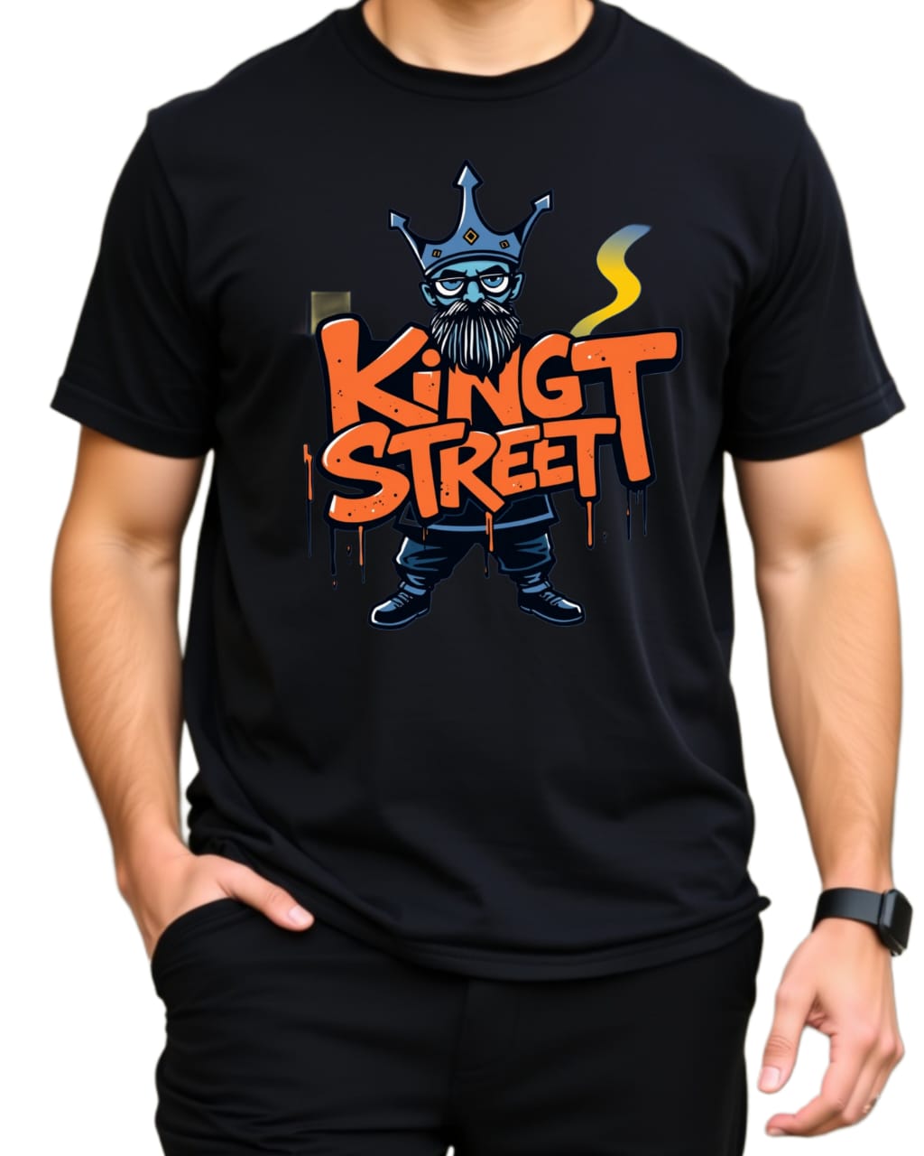 king 180 GSM Biowash Unisex Round Neck T-Shirt (100% Cotton, DTF Print)