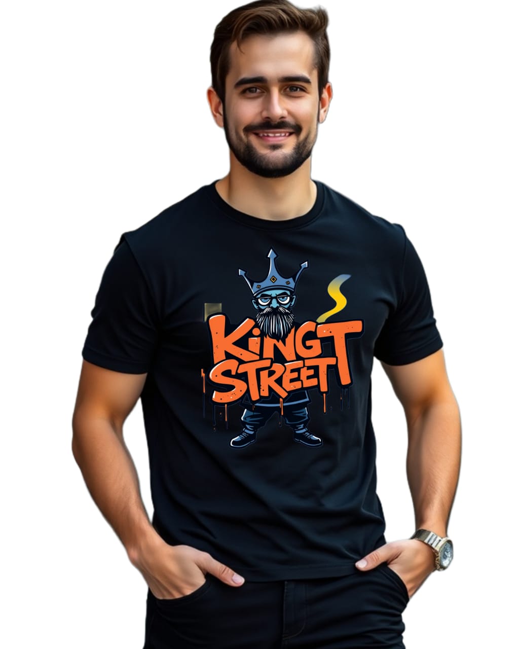 king 180 GSM Biowash Unisex Round Neck T-Shirt (100% Cotton, DTF Print)