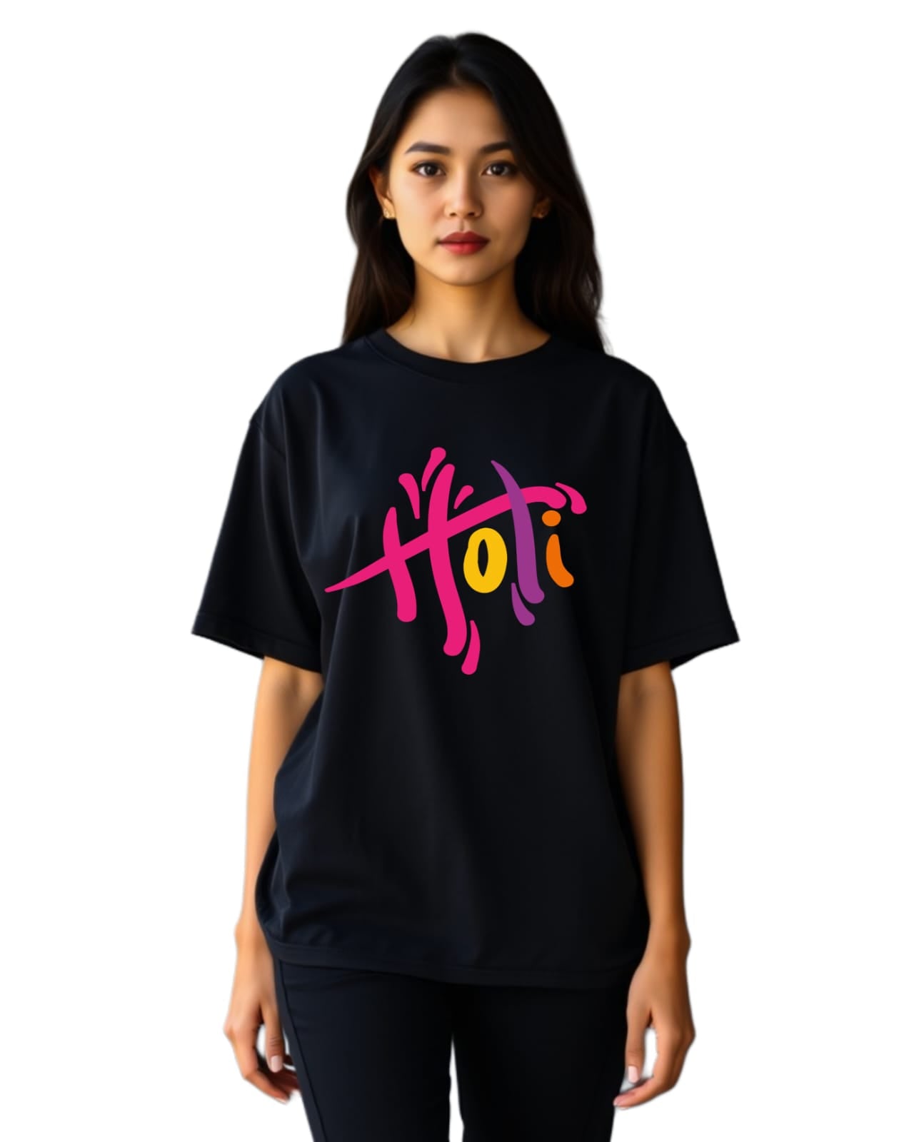 HOLI-New design Oversized Unisex Drop-Shoulder T-Shirt | 100% Cotton | DTF Printed | Red Label Premium Fabric