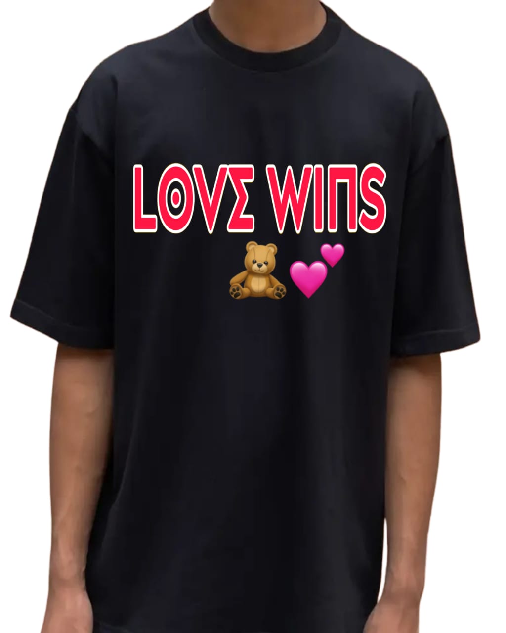 DESIGN -LOVE WINS  /Unisex Oversized T-Shirt | 100% Cotton | 210 GSM Heavy Gauge Fabric | DTF Printed | ShivaEnterprise3