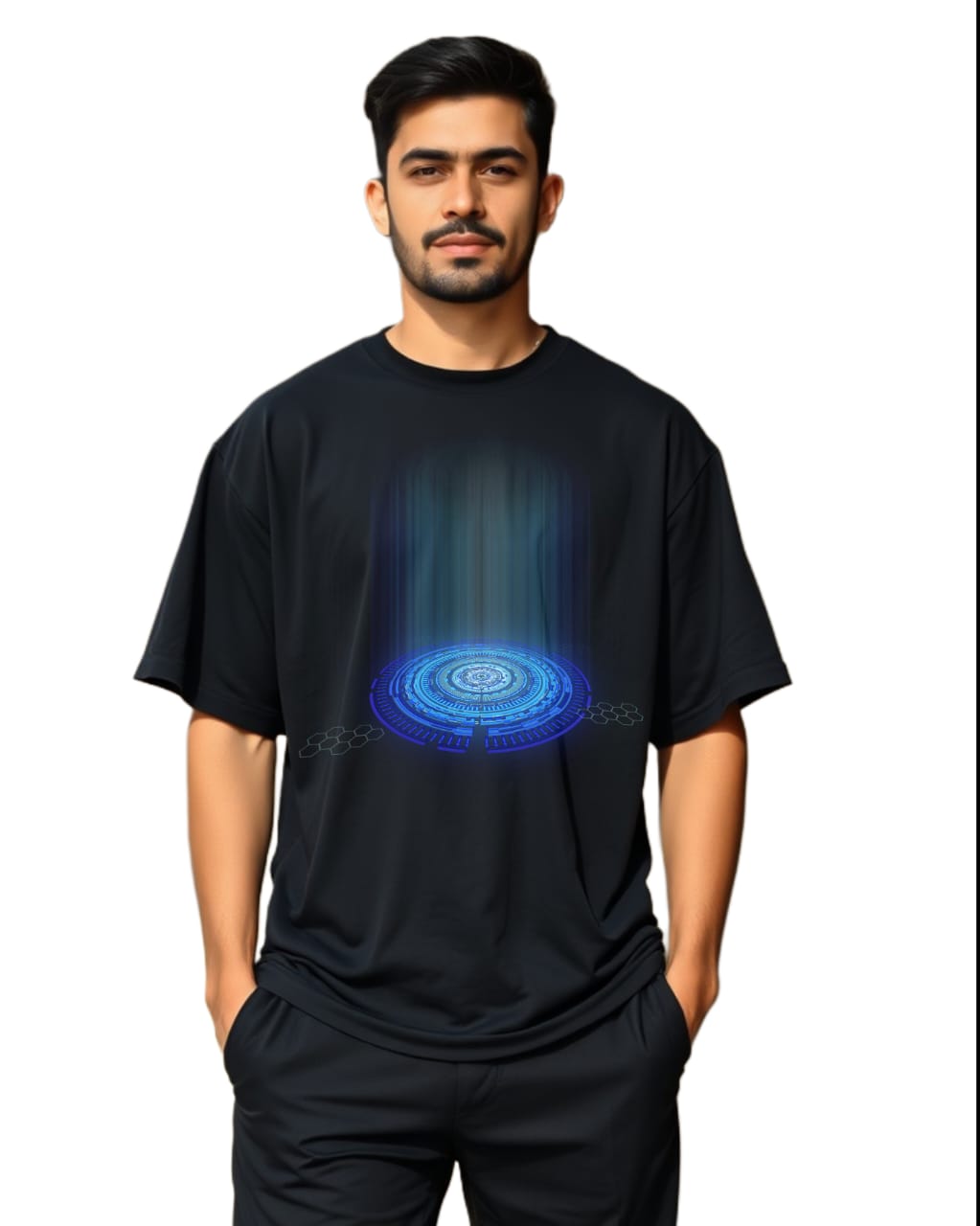 DESIGN -GLOBAL NETWORK  /Unisex Oversized T-Shirt | 100% Cotton | 210 GSM Heavy Gauge Fabric | DTF Printed | ShivaEnterprise3