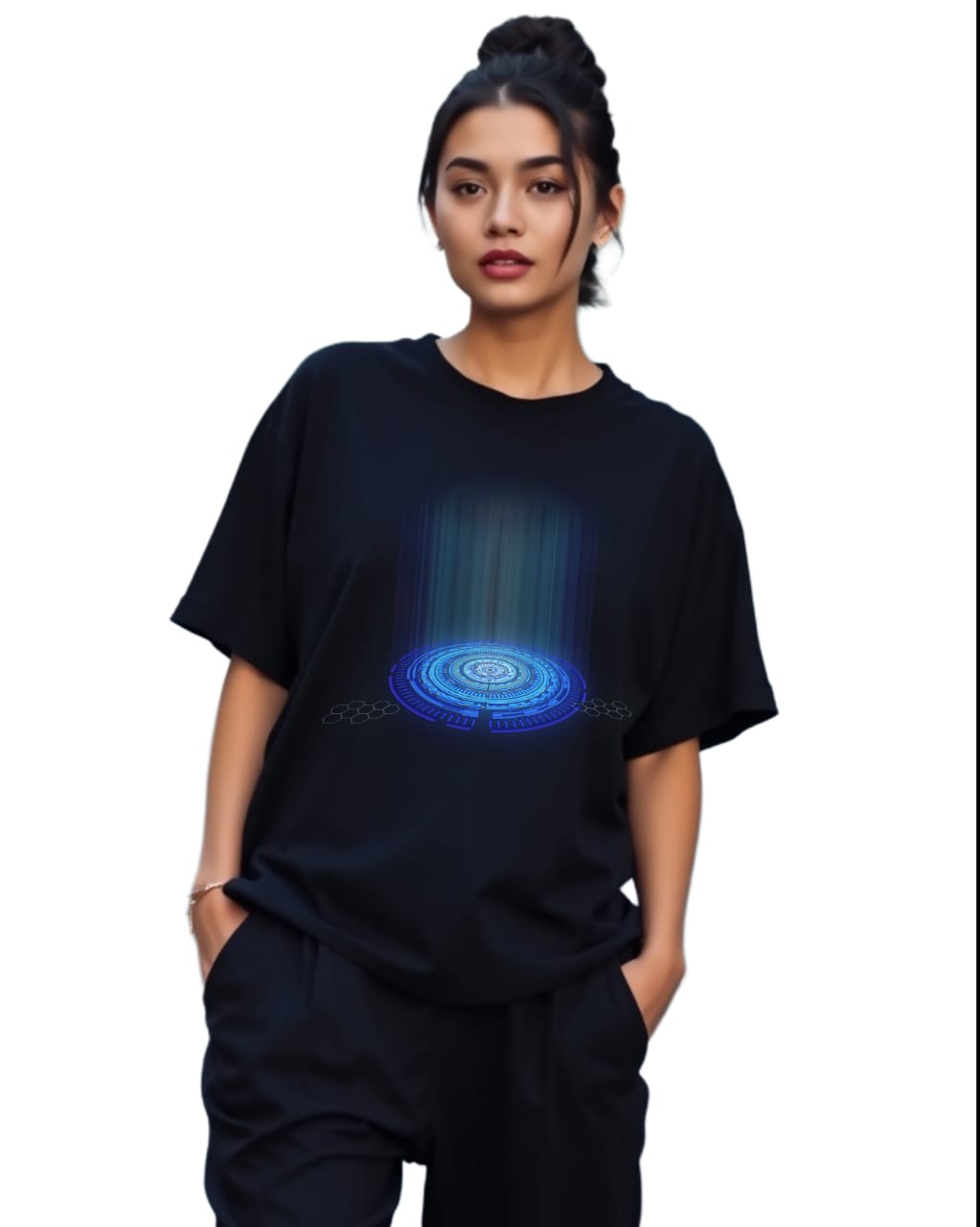 DESIGN -GLOBAL NETWORK  /Unisex Oversized T-Shirt | 100% Cotton | 210 GSM Heavy Gauge Fabric | DTF Printed | ShivaEnterprise3