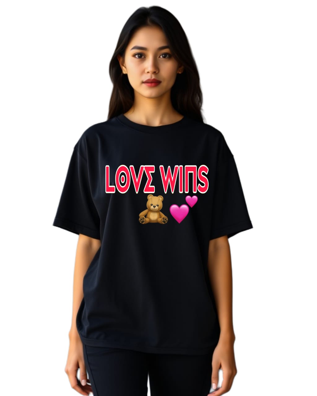 DESIGN -LOVE WINS  /Unisex Oversized T-Shirt | 100% Cotton | 210 GSM Heavy Gauge Fabric | DTF Printed | ShivaEnterprise3