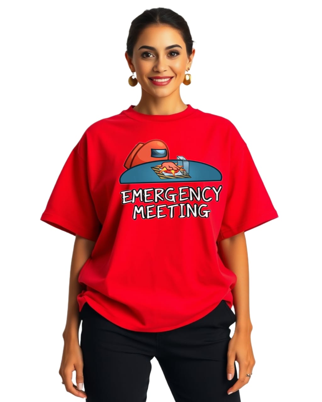 DESIGN NAME-EMERGENCY MEETING  /Unisex Oversized T-Shirt | 100% Cotton | 210 GSM Heavy Gauge Fabric | DTF Printed | ShivaEnterprise3