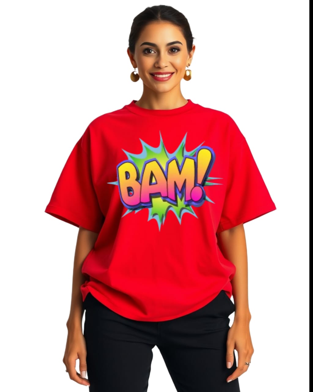 DESIGN NAME-BAM  /Unisex Oversized T-Shirt | 100% Cotton | 210 GSM Heavy Gauge Fabric | DTF Printed | ShivaEnterprise3