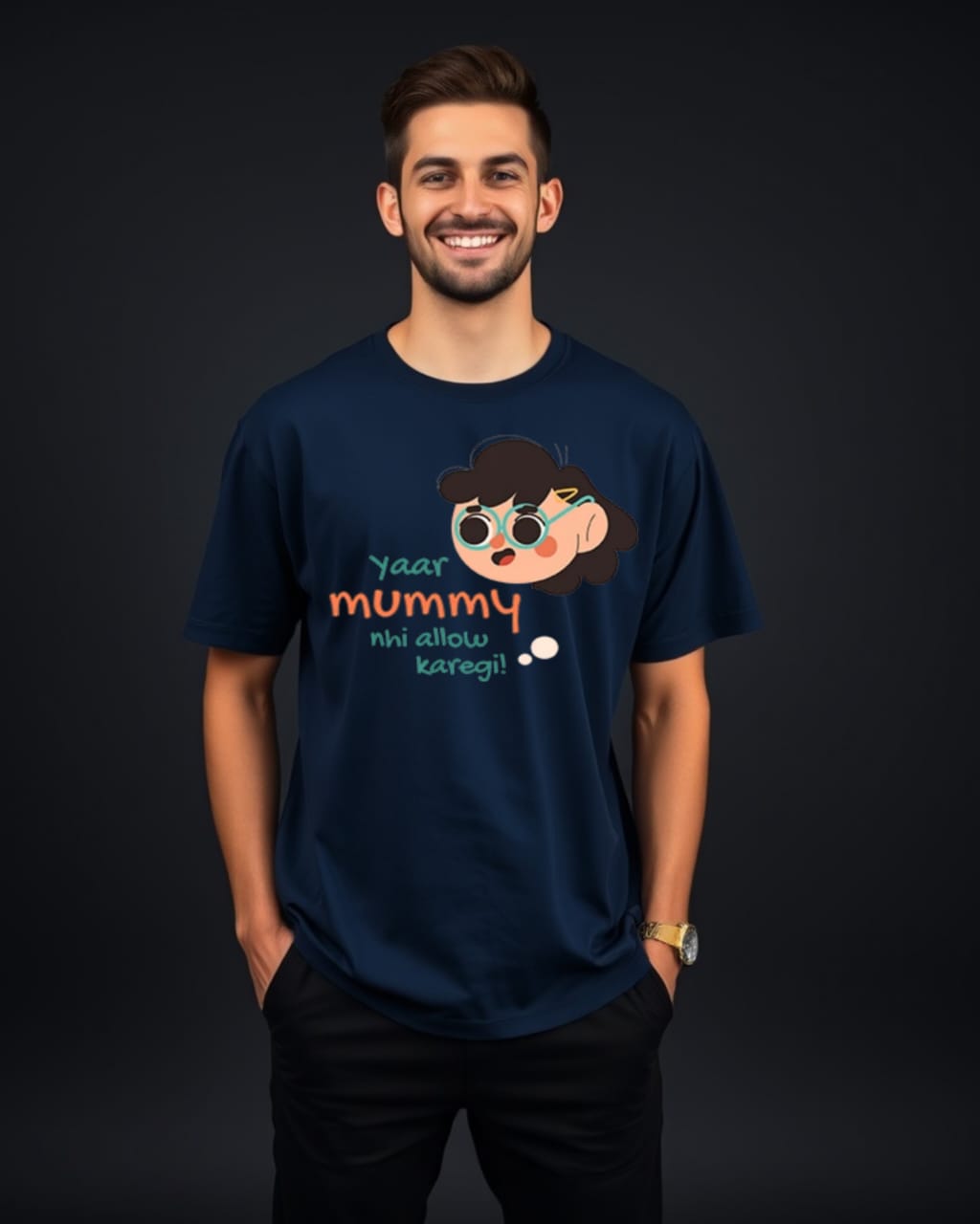 DESIGN NAME-MUMMY NOT ALLOW   /Unisex Oversized T-Shirt | 100% Cotton | 210 GSM Heavy Gauge Fabric | DTF Printed | ShivaEnterprise3