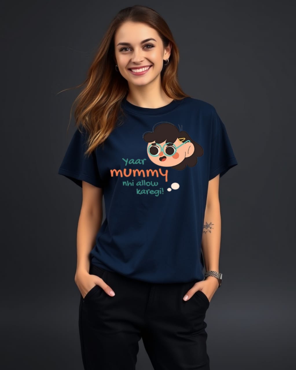 DESIGN NAME-MUMMY NOT ALLOW   /Unisex Oversized T-Shirt | 100% Cotton | 210 GSM Heavy Gauge Fabric | DTF Printed | ShivaEnterprise3