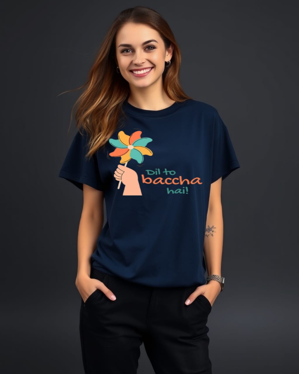 DESIGN NAME-DIL TO BACCHA HE    /Unisex Oversized T-Shirt | 100% Cotton | 210 GSM Heavy Gauge Fabric | DTF Printed | ShivaEnterprise3