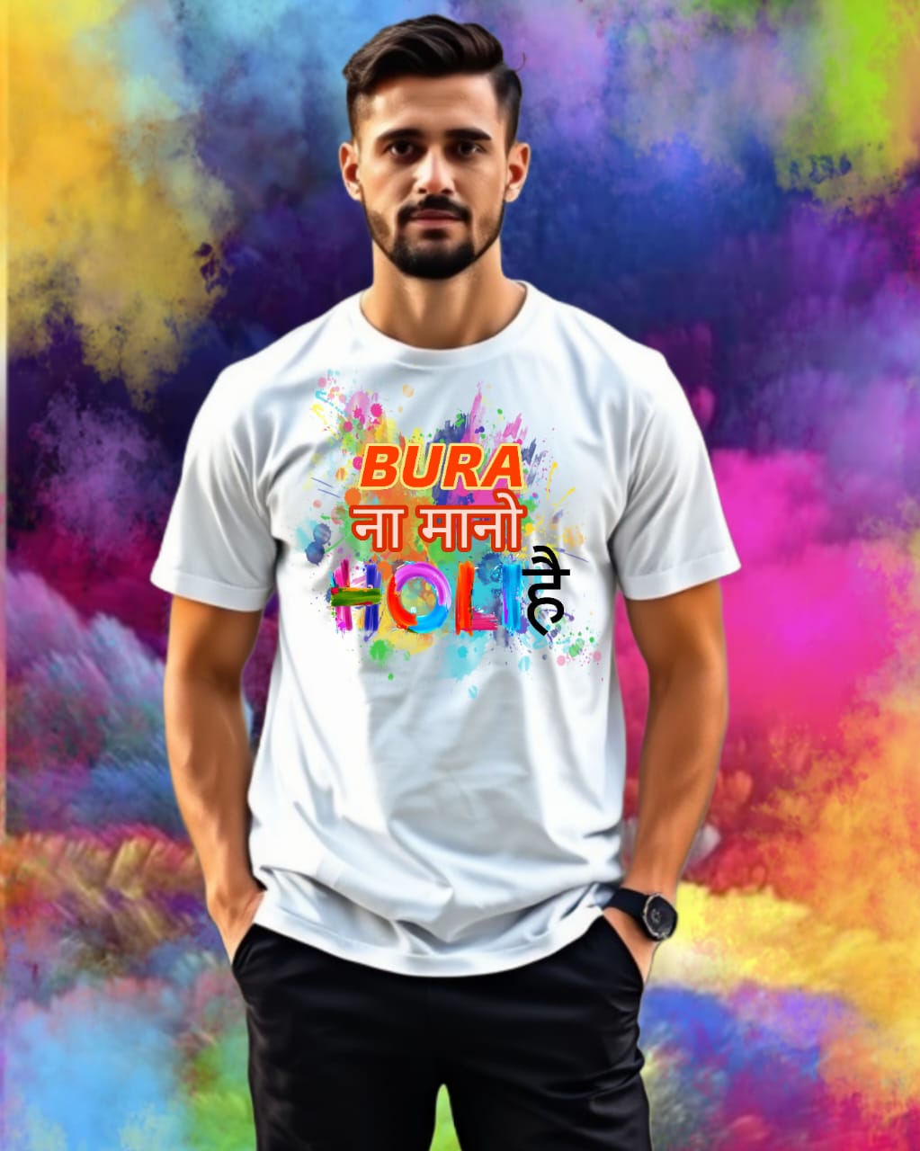 ShivaEnterprise3'   Premium 100% Cotton Bio-Wash Unisex T-Shirt! 😍 design name-bura na mano holi he