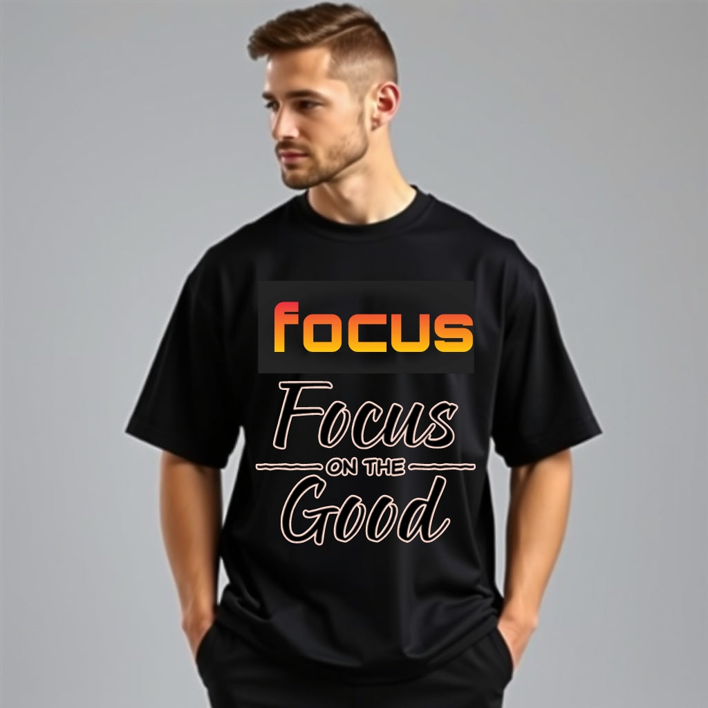 Shiva enterprise Focus on the good oversized printed t-shirt