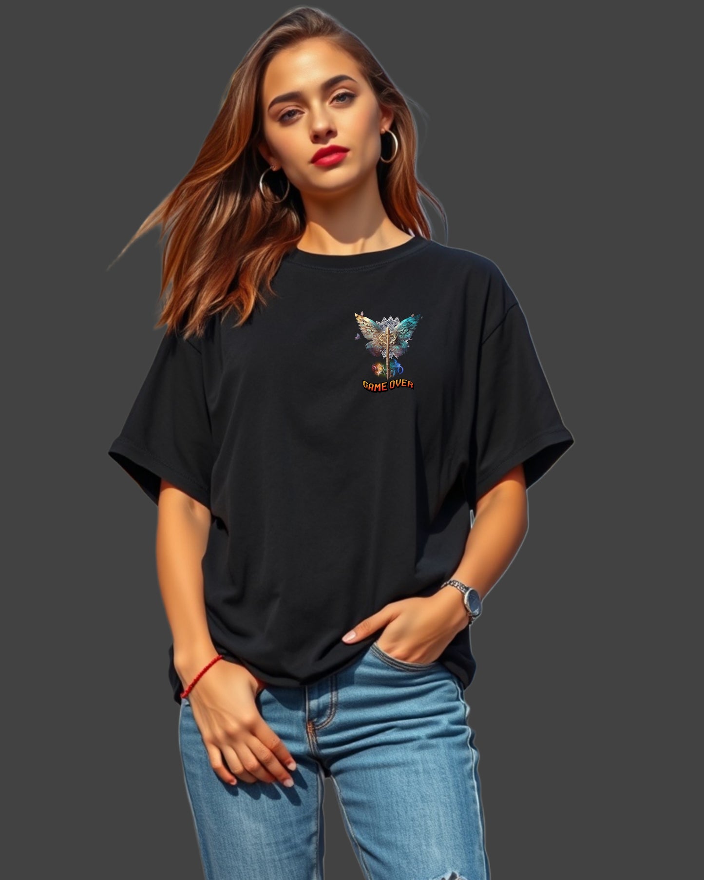 Game over  black Oversized t- shirt