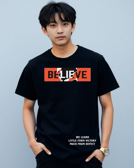 BELIEVE MOTIVATION QUOTES REGULAR FIT T-SHIRT