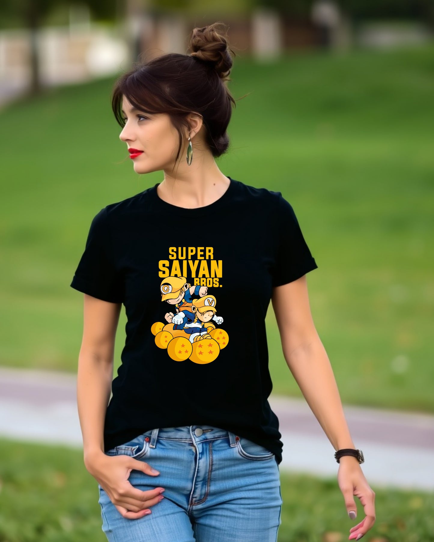 SUPER SAIYAN BLACK OVERSIZED and regular fit T-SHIRT